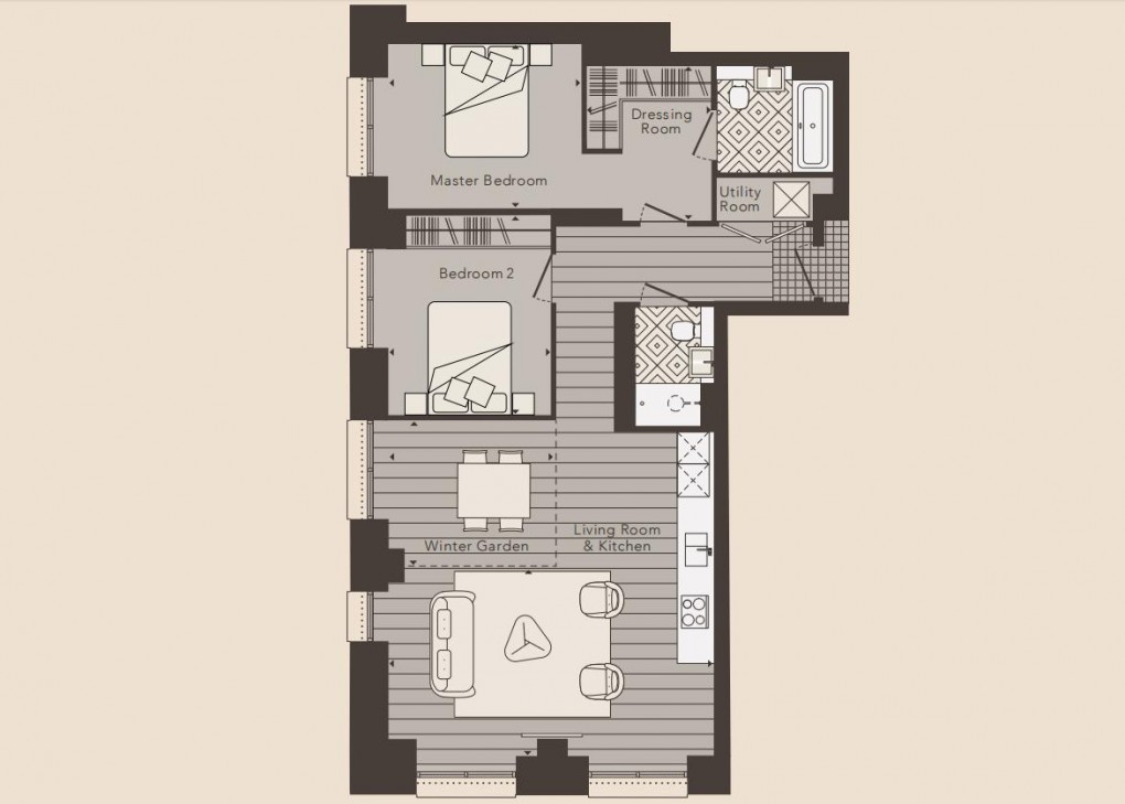 Floorplan for Keybridge Tower, Vauxhall, London SW8