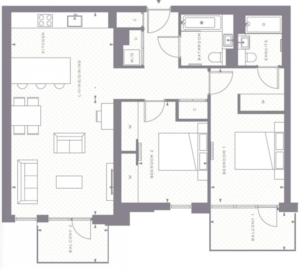 Floorplan for Belvedere Row Apartment, White City, W12