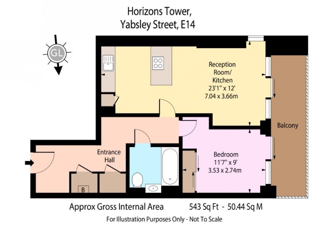 Floorplan for Horizons Tower, Yabsley Street, London